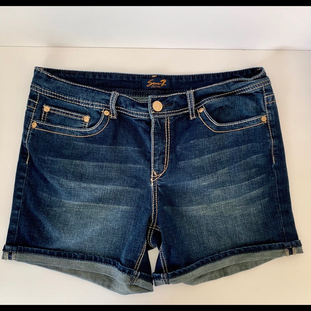 Seven7 Dark Wash Jean Shorts